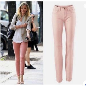 CAbi pink denim with stretchy, size 0!